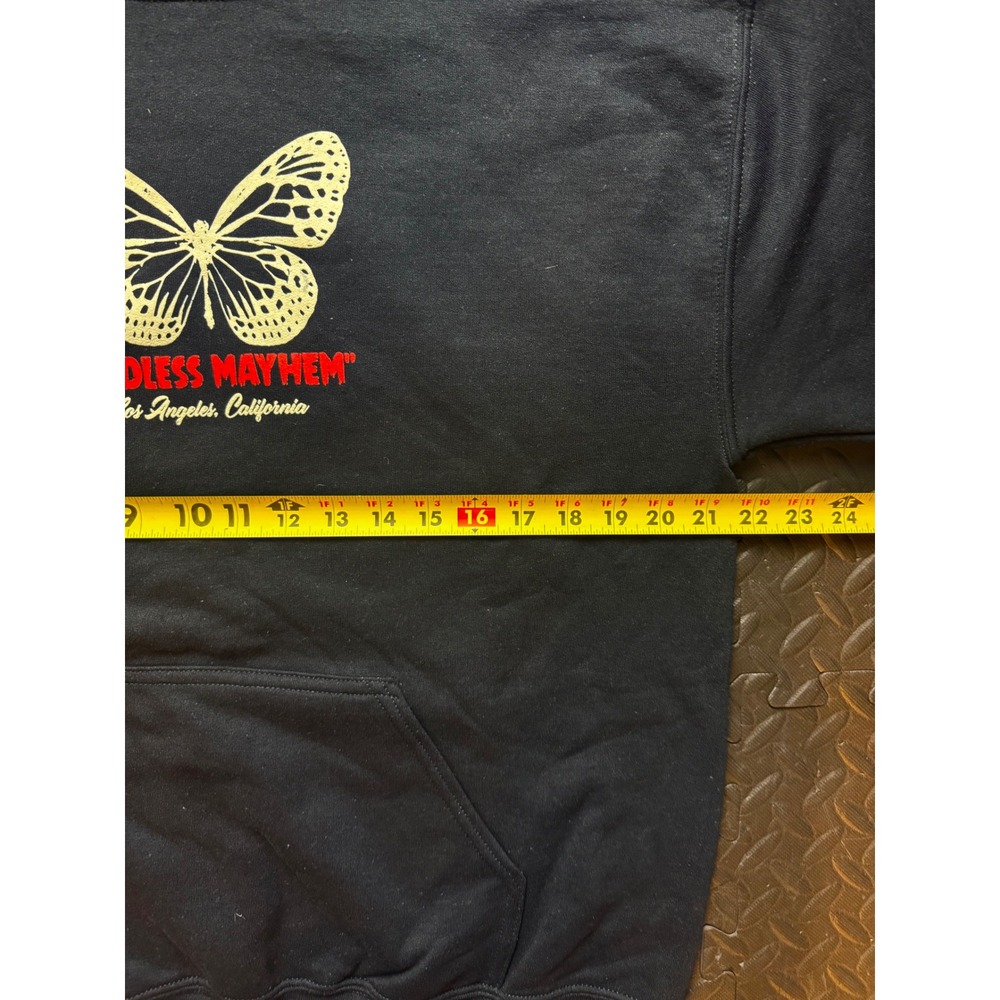 NovaMen Mindless Mayhem Butterfly Graphic Hoodie Black Medium Limited Edition - Picture 5 of 8